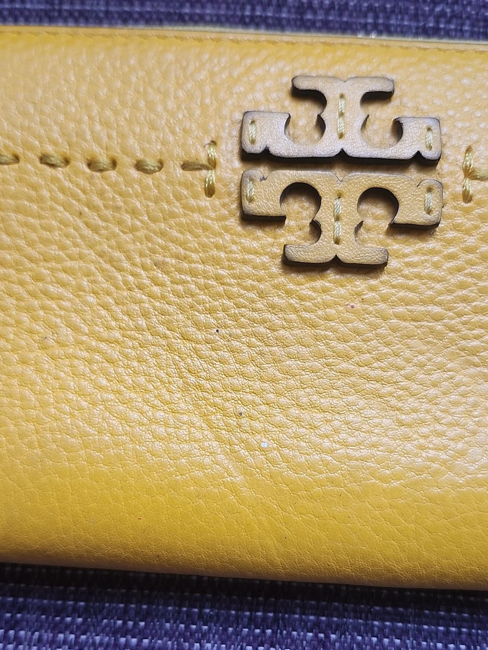 Tory Burch Yellow McGraw Continental Leather Wallet